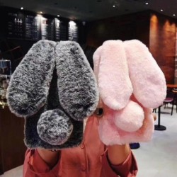 Cute Hairy Rabbit Animal Plush Phone Case For iPhone 14 13 12 11 Pro Max XS X XR Max 7 8 Plus