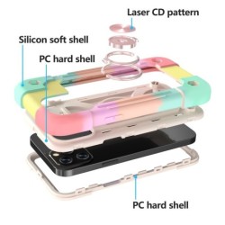 Armor Bumper Shockproof Ring Holder Phone Case For iPhone 14 13 12 11 Pro Max XR XS Max X 7 8 Plus