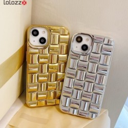 Plating Laser Weave Soft Phone Case For iPhone 14 13 12 11 Pro Max XS X XR Samsung S21 S22 Plus Ultra
