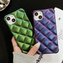 Laser Matte Plating Gridding Soft Silicone Phone Case For iPhone 14 13 12 11 Pro Max XS X XR Max 7 8 Plus