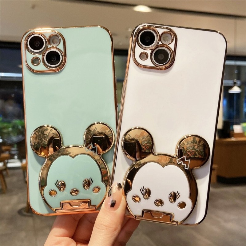 Soft Cute Mouse Plating Phone Case For iPhone Samsung OPPO Vivo Realme Huawei Honor Xiaomi Redmi Oneplus