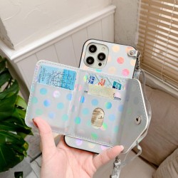 Glitter Wallet Card Wave Point Phone Case For iPhone Samsung OPPO Vivo Realme Huawei Honor Xiaomi Redmi