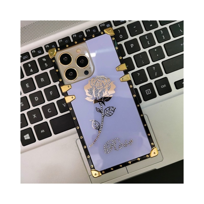 Luxury Glitter Bling Diamond Rose Flower Case for iPhone Samsung Huawei Honor OPPO Vivo Xiaomi Redmi Realme LG Moto