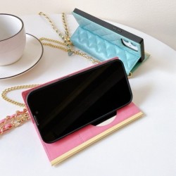 Wallet Shoulder Chain Lady Cosmetic Mirror Case For iPhone 13 12 11 Pro XS MAX XR 7 8 Plus