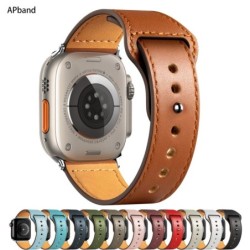 Leather Correa Strap For Apple Watch 45mm 44mm 40mm 41mm 49mm 42mm Ultra 4 3 5 SE 6 7 8