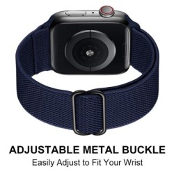 Adjustable Nylon Solo Loop Strap For Apple Watch 45mm 44mm 40mm 41mm 49mm 42mm Ultra 4 3 5 SE 6 7 8