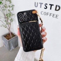 3D Leather Lattice Purse Wallet Phone case for iPhone 14 13 12 11 Pro Max XS X XR Max 7 8 Plus