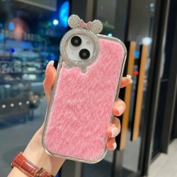 Diamond Glitter Minnie Bow Plush Phone Case For IPhone 14 13 12 11 pro Max plus