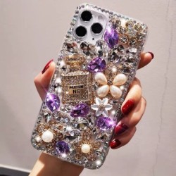 Glitter Diamond Rhinestone Flower Perfume Case For iPhone 14 13 12 11 Pro Max XS X XR Max 7 8 Plus