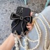 Pearl Necklace Cloth Bow Phone Case For iPhone 14 13 12 11 Pro Max XS X XR Max 7 8 Plus