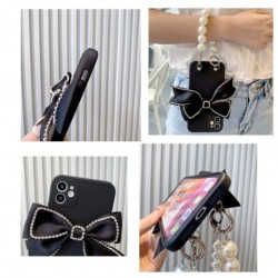 Pearl Necklace Cloth bow Phone Case Bling Diamond Cover For iphone 14 X XR XS 11 13 Pro Max 12 Pro 8Plus 6 s 7 8 Plus SE Mini