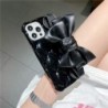 Gridding Leather Bow Wrist Holder Phone Case For iPhone 14 13 12 11 Pro Max XS X XR Max 7 8 Plus