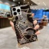 Luxury Leopard Print Square Phone Case For IPhone 14 13 Pro Max 12 11 XS XR 6 7 8Plus SE Glitter Diamond Ring Holder Stand Cover