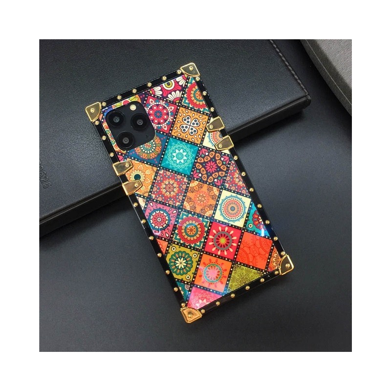 Luxury Glitter Vintage Flower Cover Square Plaid Case for Samsung Galaxy S21 Ultra S22 Plus S20 FE S10 S9 Note 20 Ultra Note 10