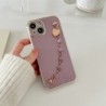 Plating Love Heart Wrist Band Phone Case for iPhone Samsung