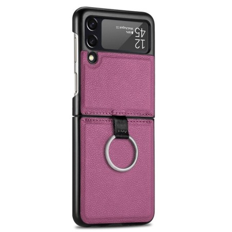 PU Leather Wireless Charging Ring Case For Samsung Galaxy Z Flip 4 Flip 3