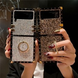 Luxury Bling Glitter bracket Phone Cover For Samsung Galaxy Z Flip 3 Fashion Shockproof Square Case For Samsung Galaxy Z Flip 4