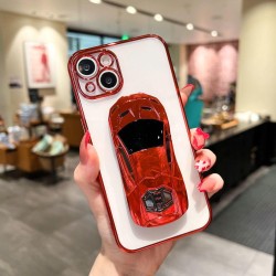 Clear Plating Sports Car Popstand Phone Cases for iPhone 14 13 12 11 Pro Max XR XS X Samsung S22 S21 Plus Ultra