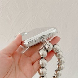 Plating Love Heart Flip Mirror Chain Bracelet Phone Case For iPhone 14 13 12 11 Plus Pro Max