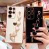 Plating Love Heart Wrist Band Phone Case for iPhone Samsung OPPO Vivo Realme Huawei Honor Xiaomi Redmi Oneplus