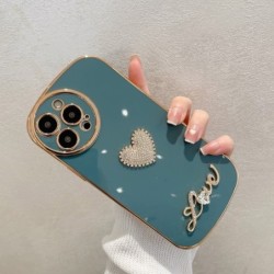 Plating Love Heart Phone Cases for iPhone 14 13 12 11 XS X XR 8 7 Series