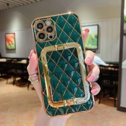 3D Metal Square Holder Plating Phone Case For iPhone Samsung Huawei OPPO Vivo