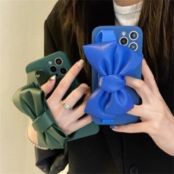 Bow Leather Wrist Holder Stand Phone Case for iPhone Samsung OPPO Vivo Realme Huawei Honor Xiaomi Redmi Oneplus