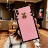Luxury Brand Square Plaid Phone Leather Case for iPhone Samsung Huawei Honor OPPO Vivo Xiaomi Redmi Realme LG Moto