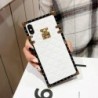 Luxury Brand Square Plaid Phone Leather Case for iPhone Samsung Huawei Honor OPPO Vivo Xiaomi Redmi Realme LG Moto