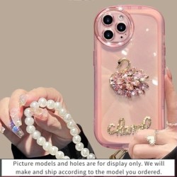 Glitter 3D Bling Crystal Swan Phone Case for iPhone 14 13 12 11 XS X XR 8 7 Series