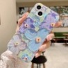 Soft Blue Flower Glitter Laser Phone Case For iPhone 11 12 13 14 Pro Max X XS XR 7 8 Plus SE 2020 22 Mini