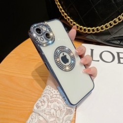 Logo Hole Glitter Bling Diamond Phone Case For iPhone 14 13 12 11 Pro Max